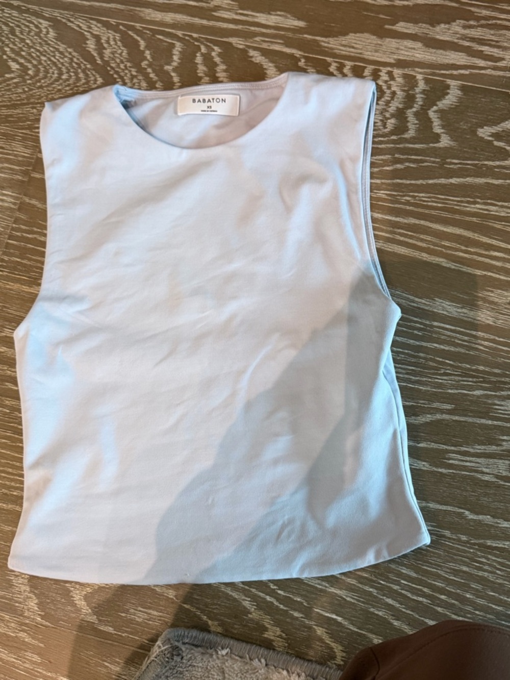 Babaton Light Blue muscle Tank Top aritzia contour